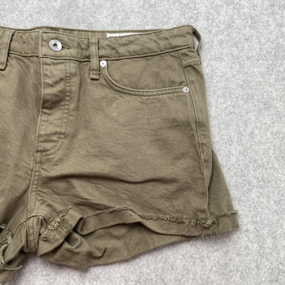 Rag & Bone Jean Shorts Womens 28 (32x2) Light Olive Green Cutoff Frayed - Picture 8 of 16